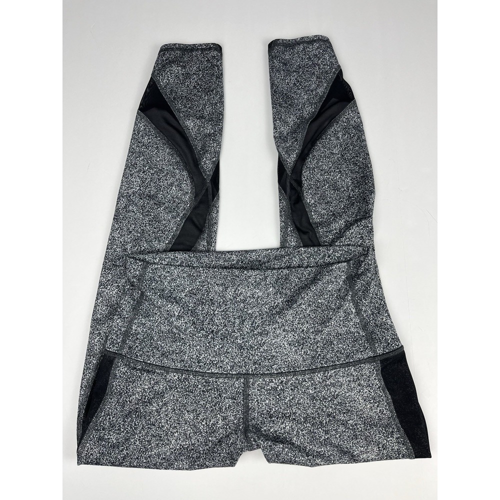 Lululemon‎ Pace Rival Crop Leggings "Line Up White Black" Luxtreme Fabric Sz 8 - Picture 2 of 9